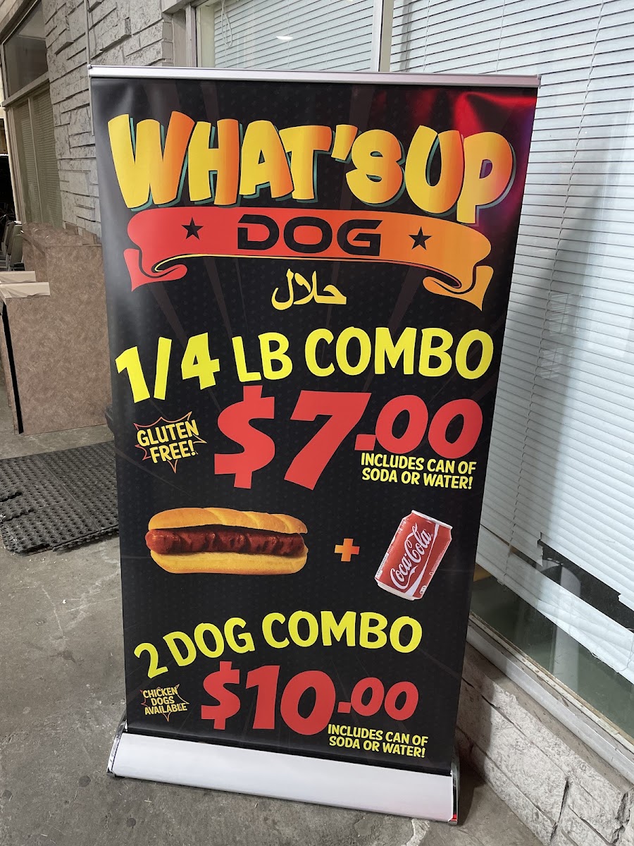 What'sup Dog menu board