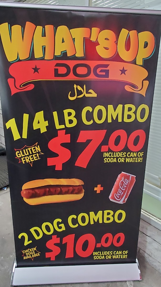 What'sup Dog menu board