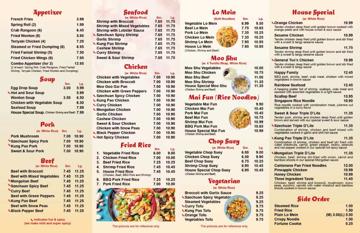 Zhao's Express menu board
