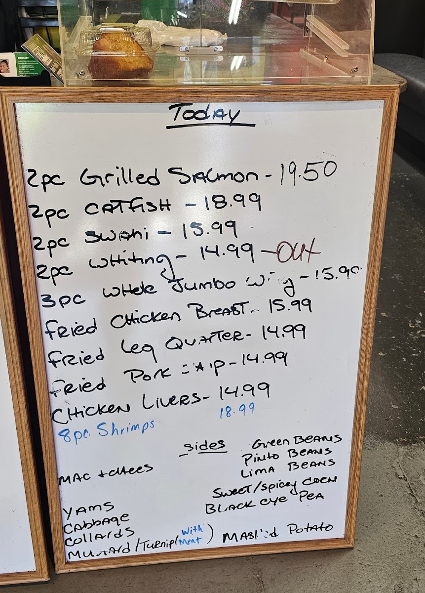 Sweet Sadie May's menu board