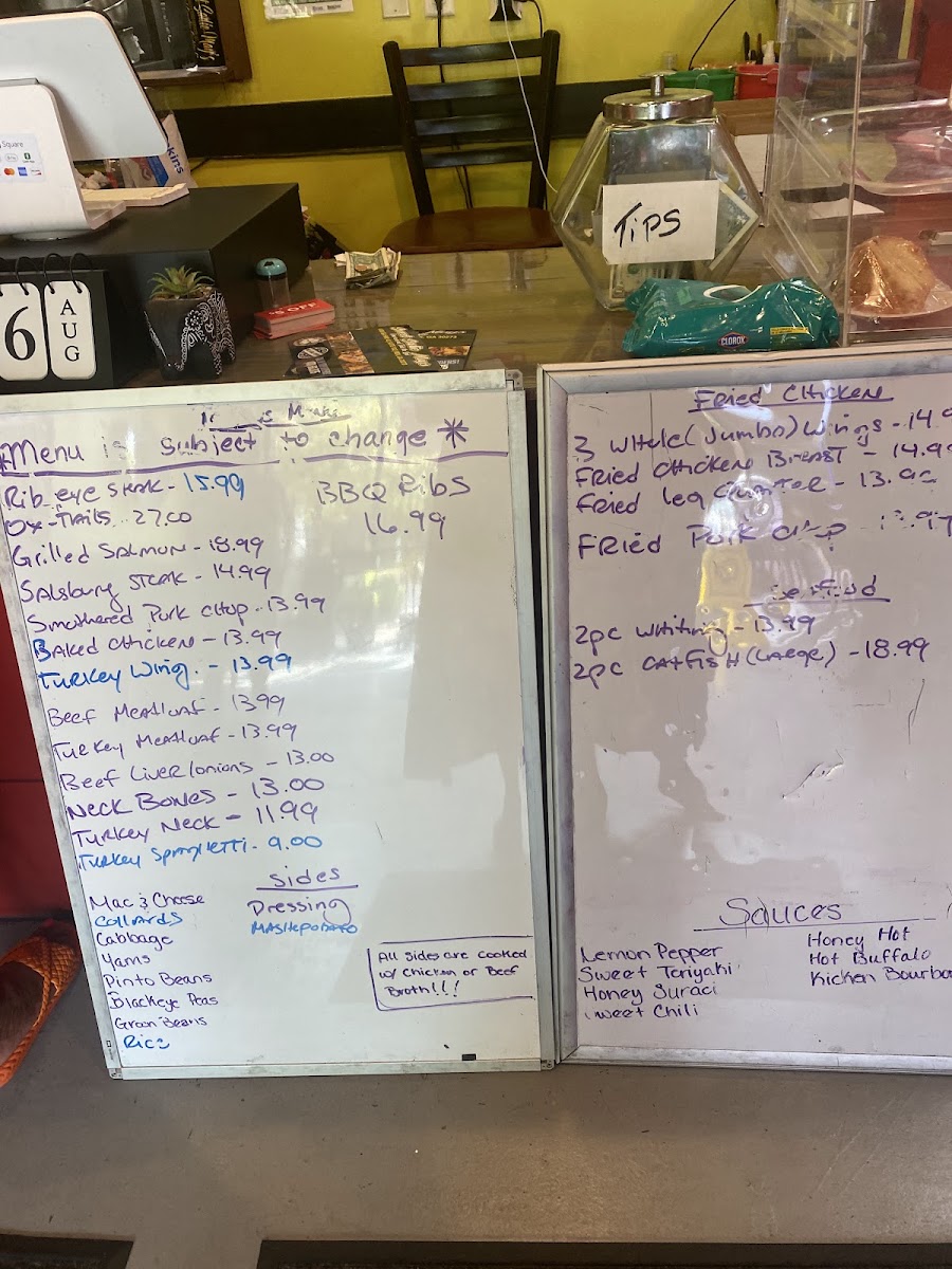 Sweet Sadie May's menu board