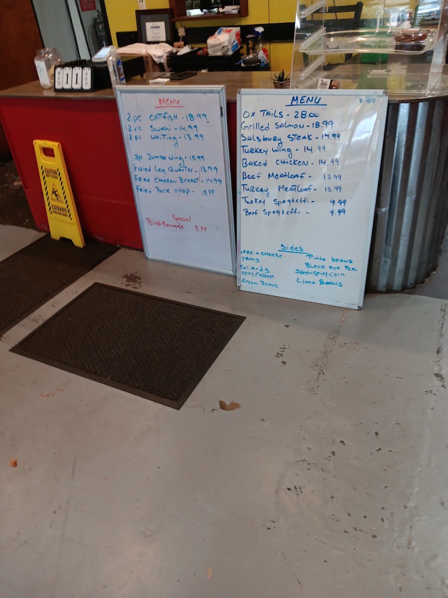 Sweet Sadie May's menu board