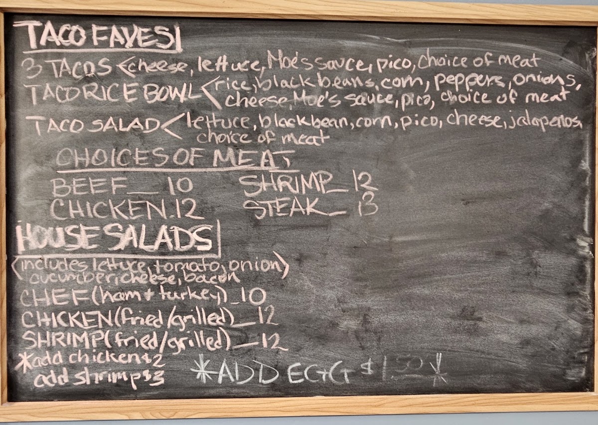 Cook's Grill menu board