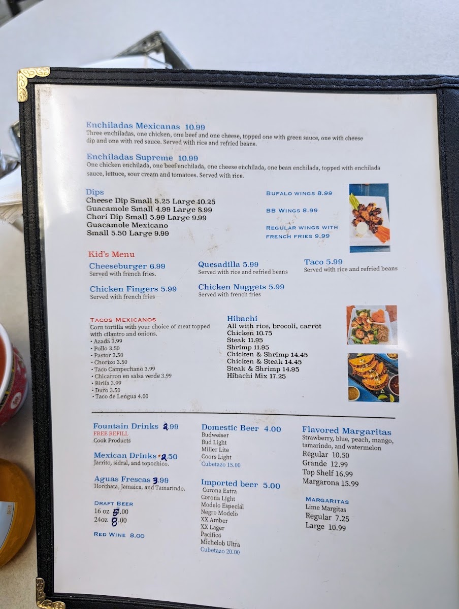 Cantina 51s menu board