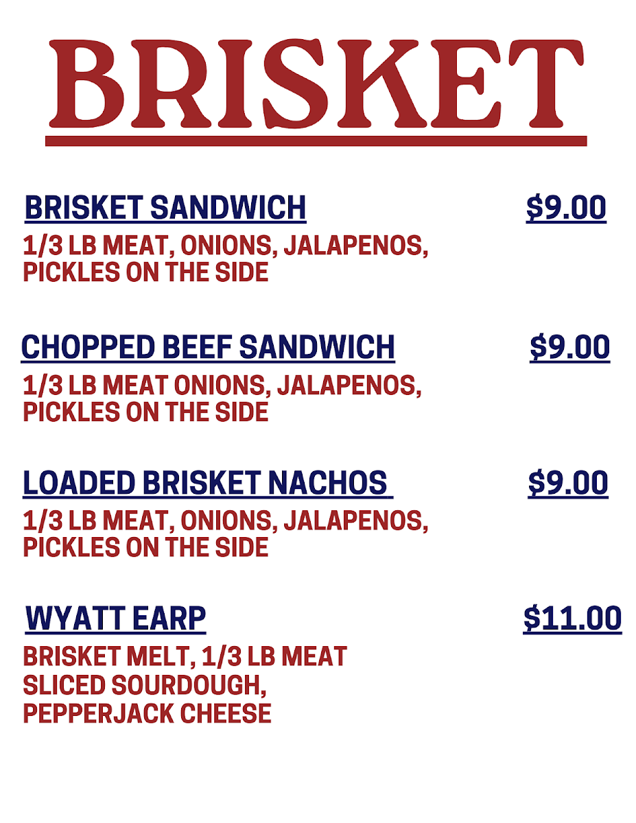 Leon River Premium Beef menu board