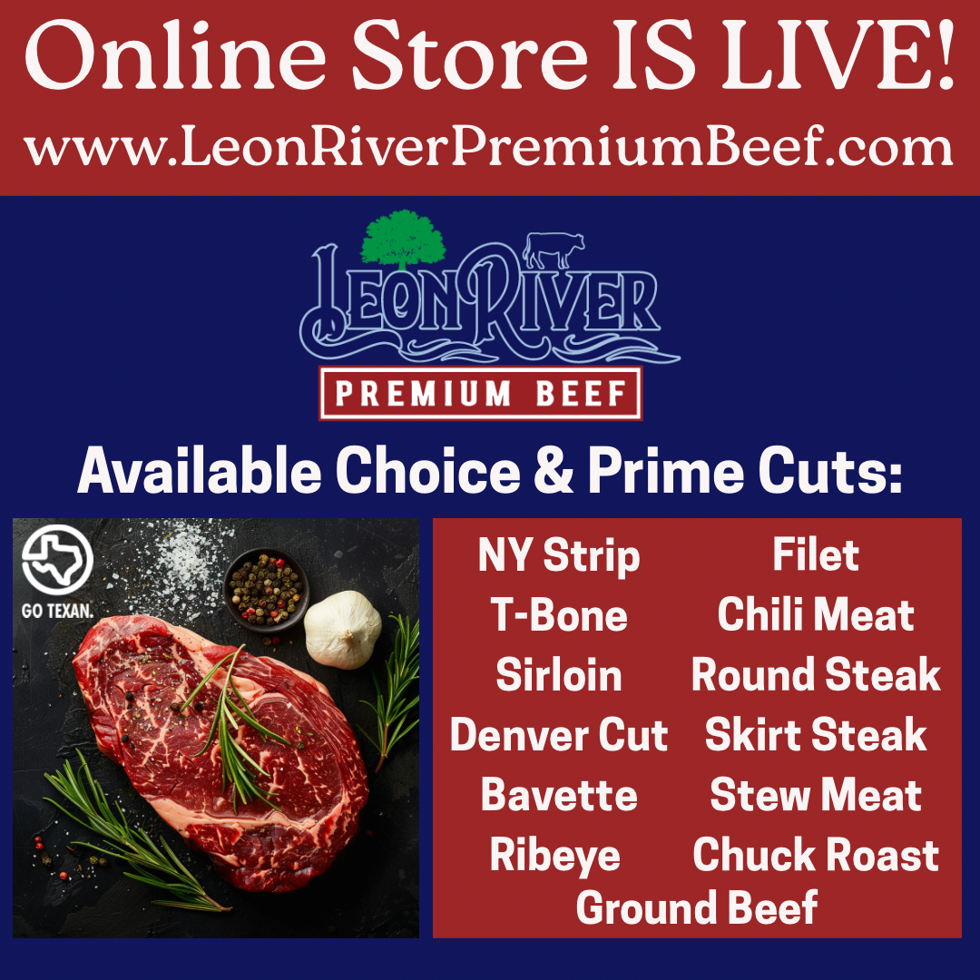 Leon River Premium Beef menu board