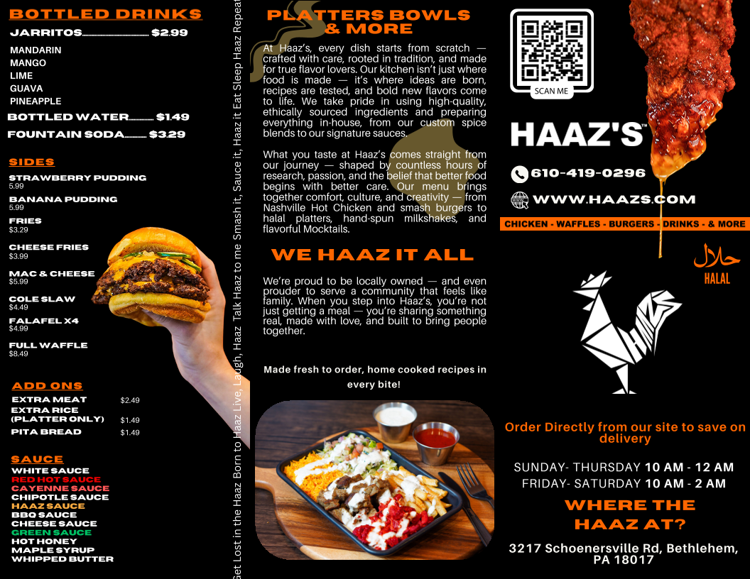 Haazs menu board