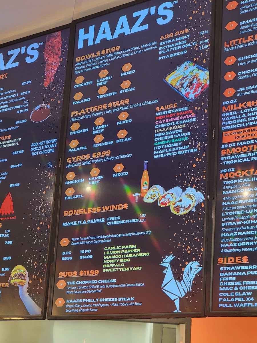 Haazs menu board