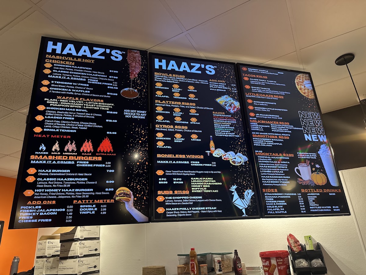 Haazs menu board