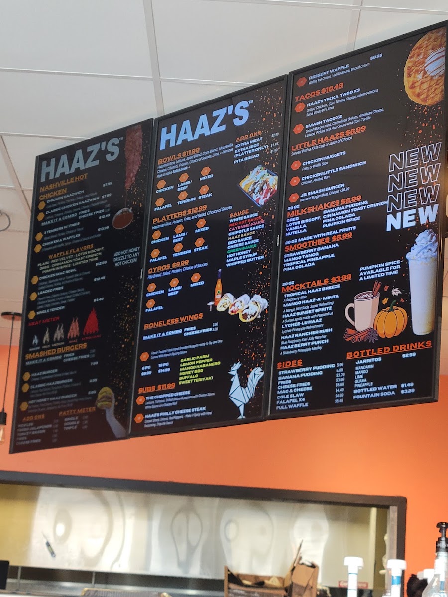 Haazs menu board