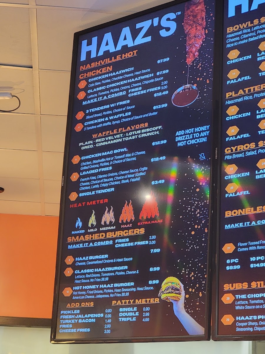 Haazs menu board