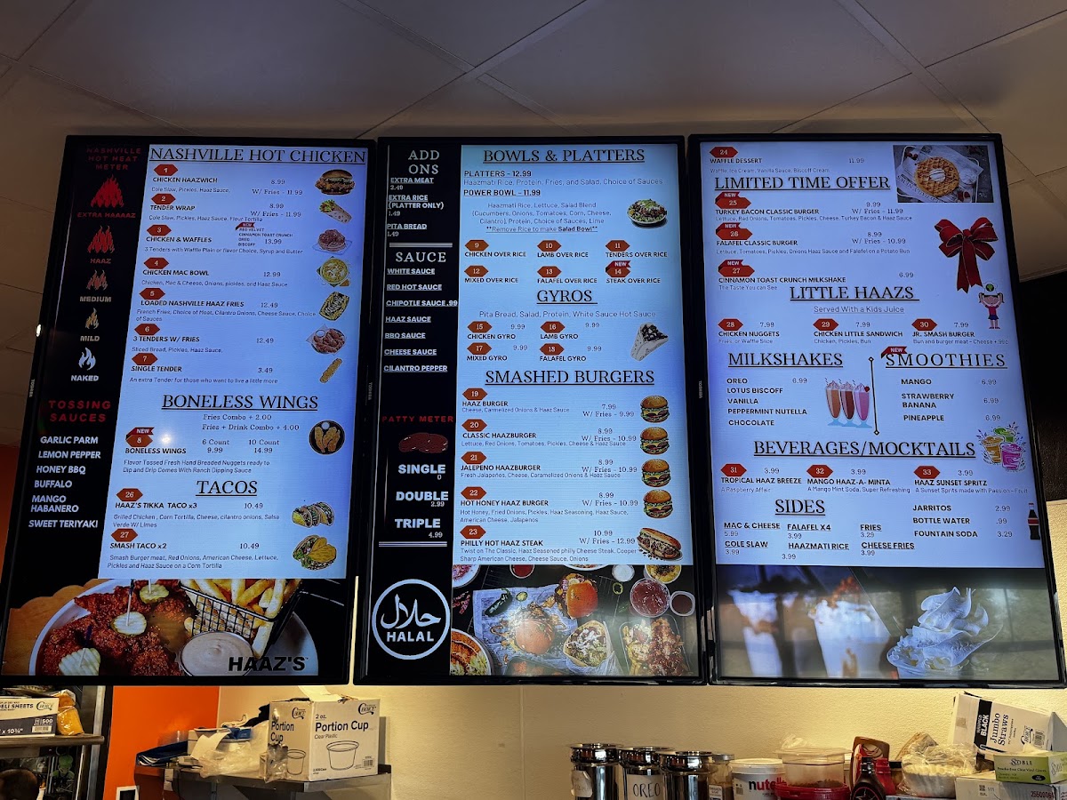 Haazs menu board