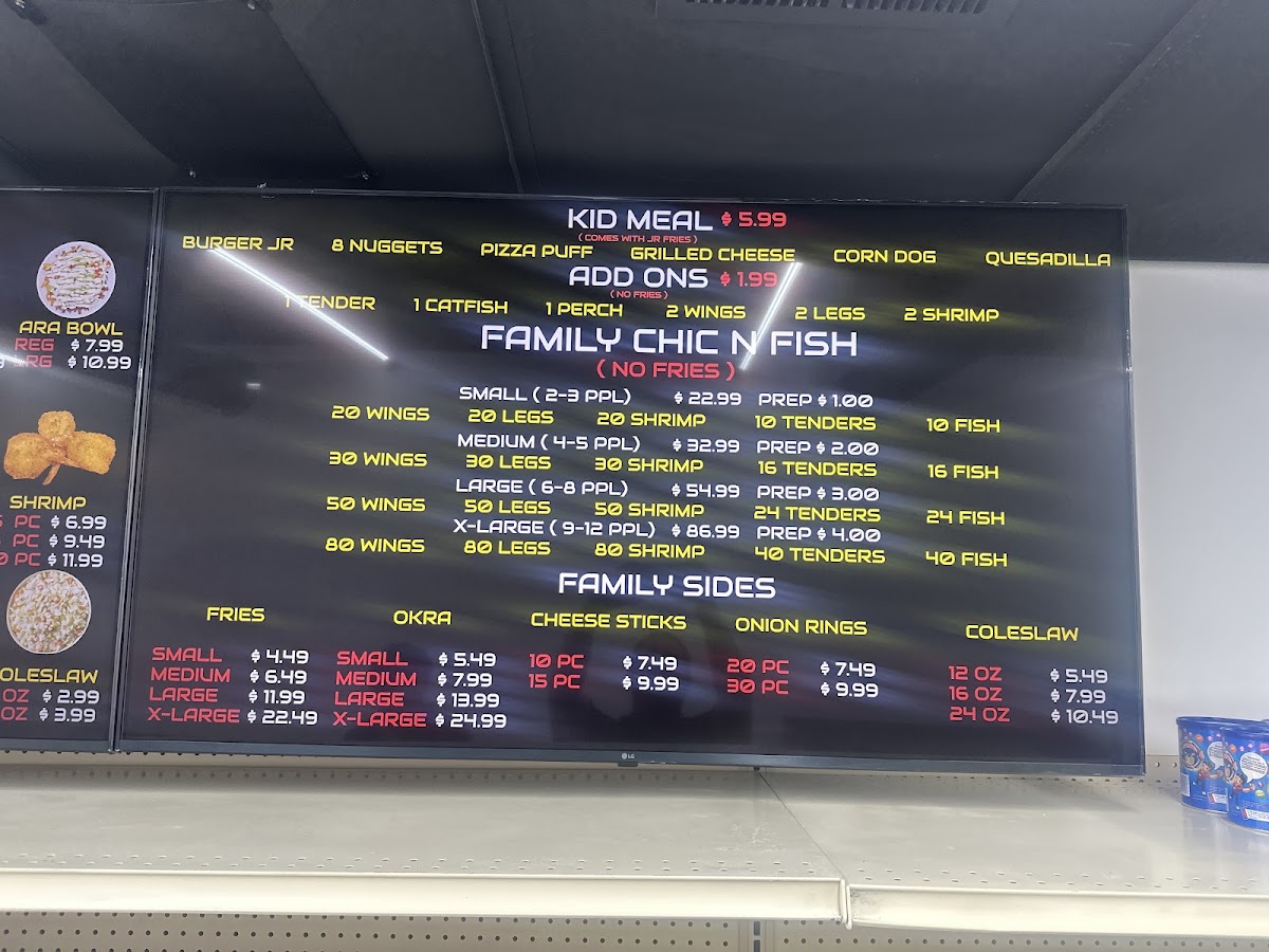 Chic N Chip menu board