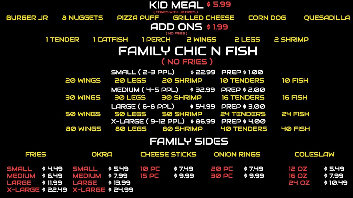 Chic N Chip menu board