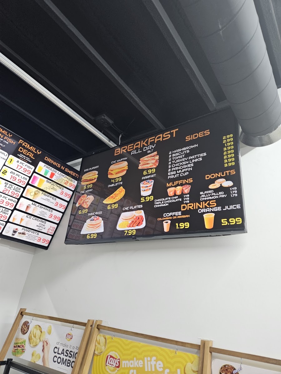 Chic N Chip menu board