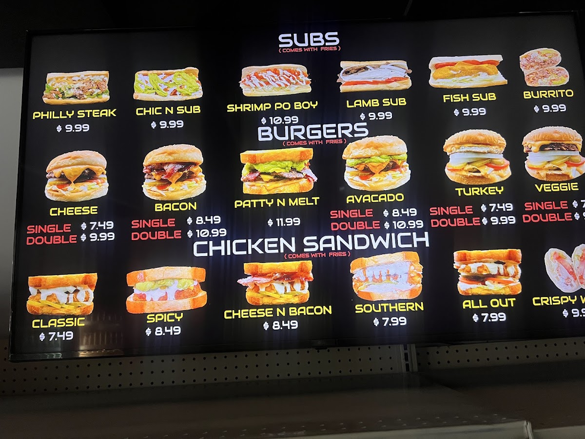 Chic N Chip menu board