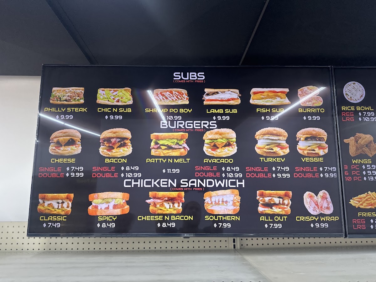 Chic N Chip menu board