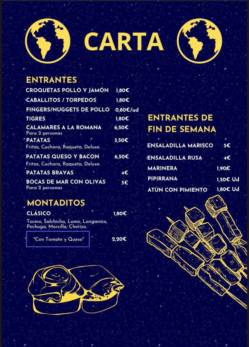 Mundobax menu board