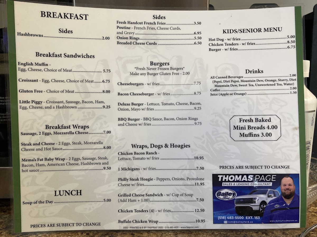 Memas menu board
