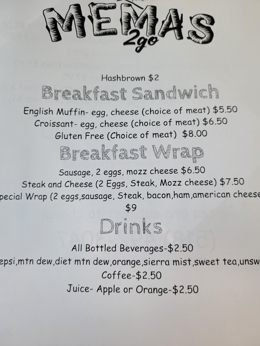 Memas menu board