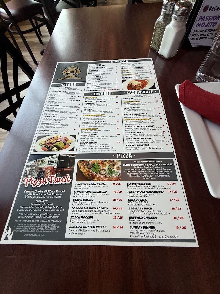 Fire Engine Pizza Co. 2 menu board