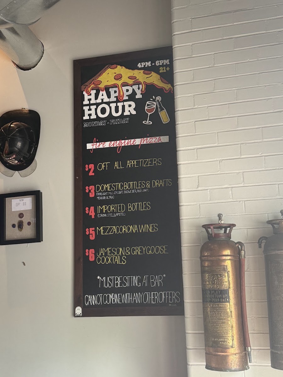 Fire Engine Pizza Co. 2 menu board