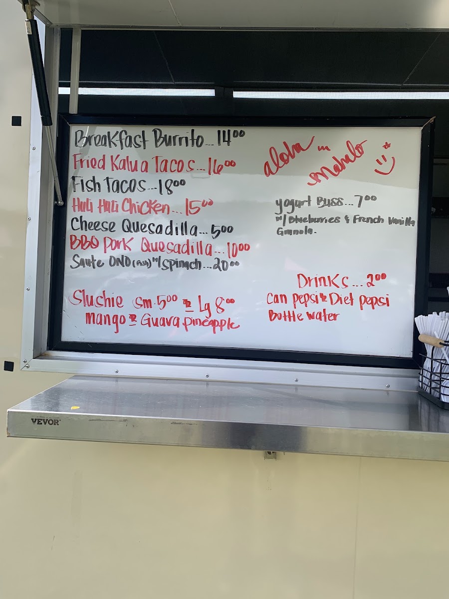 Lacy's menu board