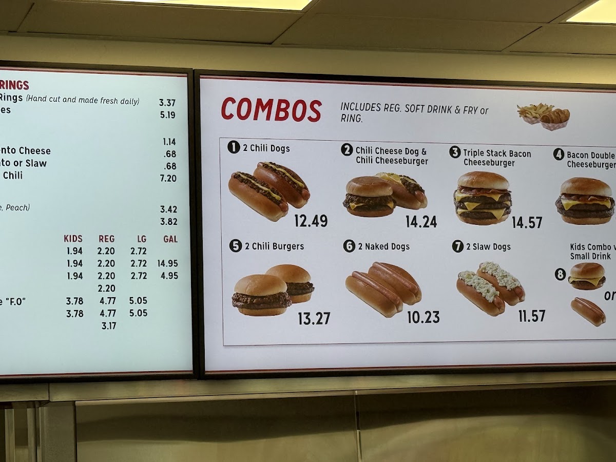 The Varsity menu board