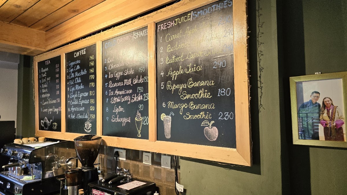 Brusnika Russian Café and Bakery menu board