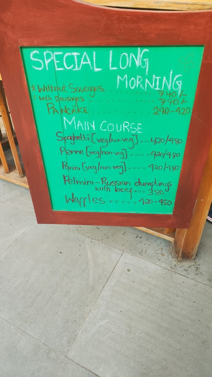 Brusnika Russian Café and Bakery menu board