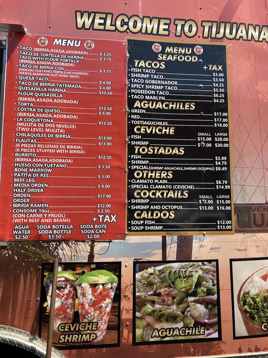 Xolotacos menu board