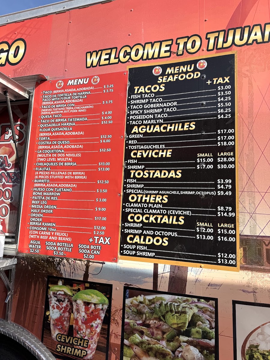 Xolotacos menu board