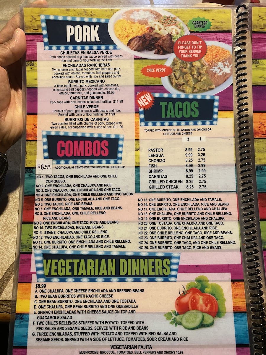 El Patio Mexican menu board