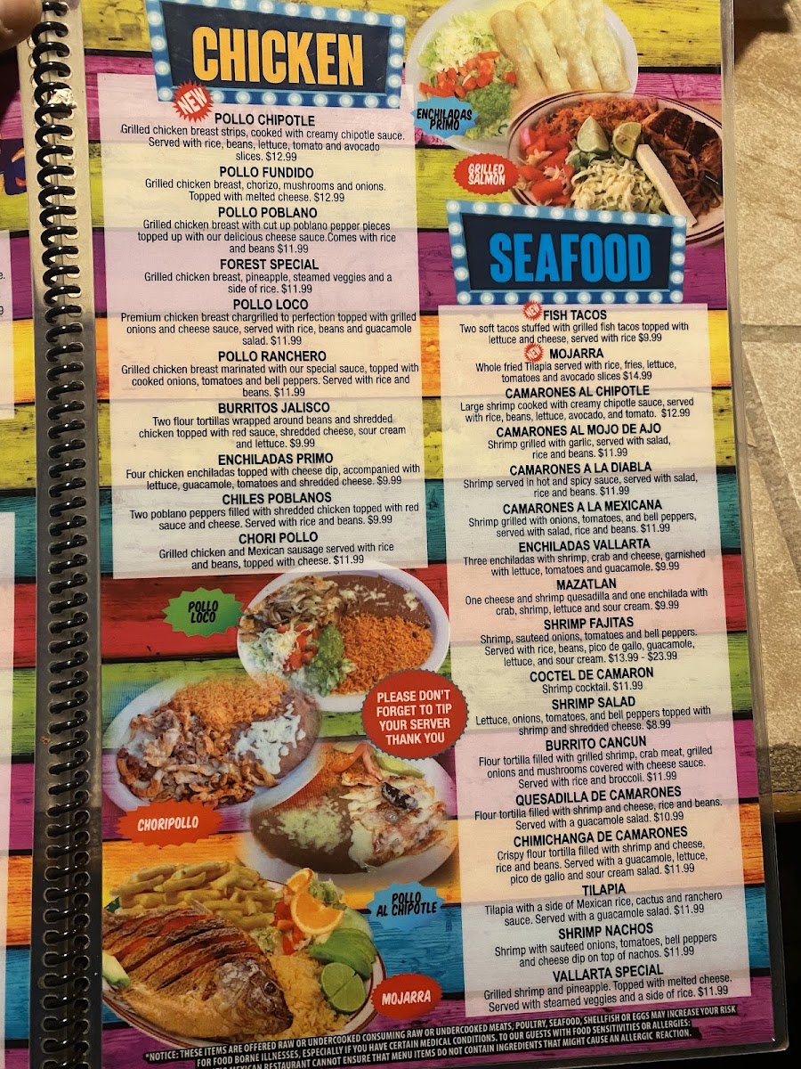 El Patio Mexican menu board