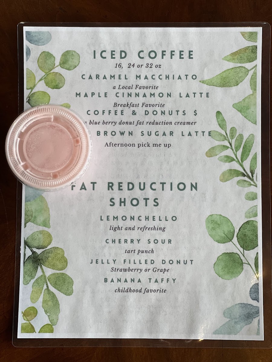 The Lodge Nutrition & Energy menu board