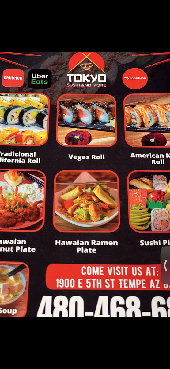 tokyo sushi and more menu board