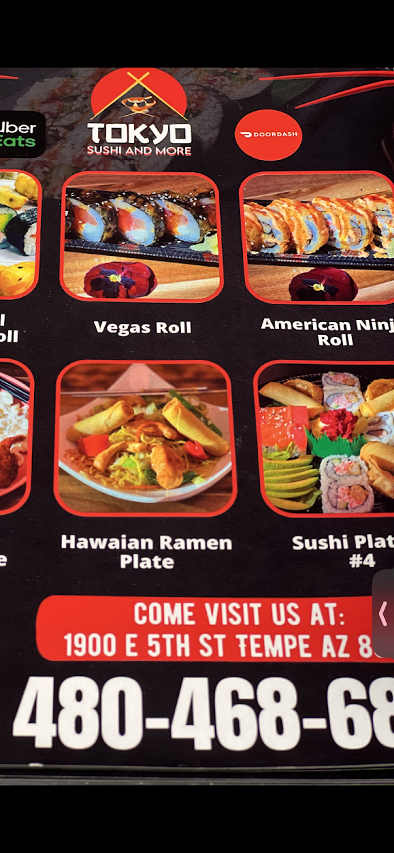 tokyo sushi and more menu board