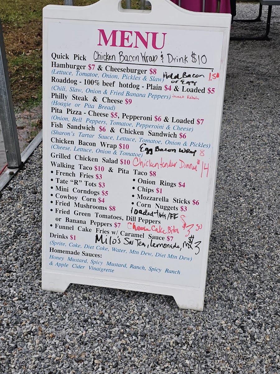 Chubby Chicks menu board