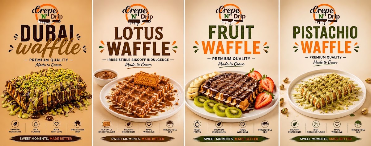 Crepe N Drip menu board