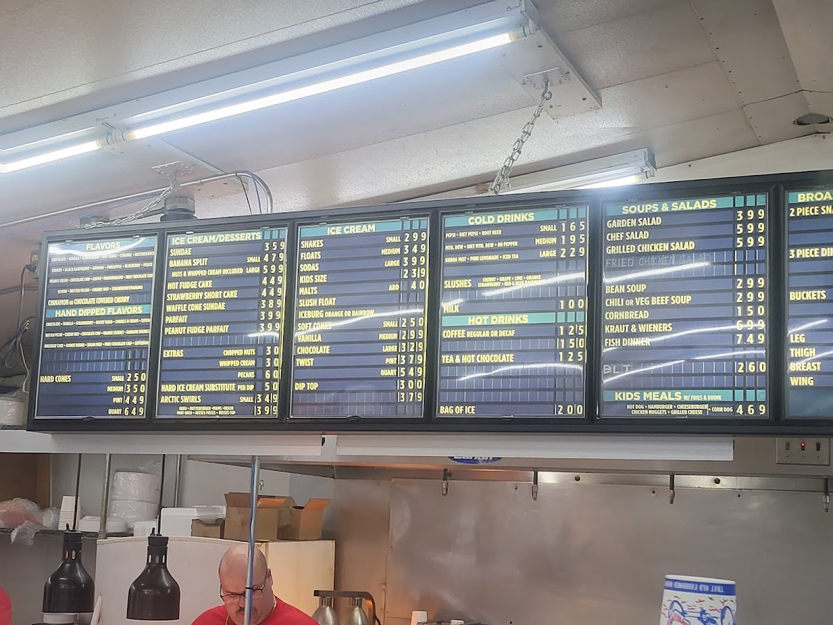 Shake Shoppe menu board