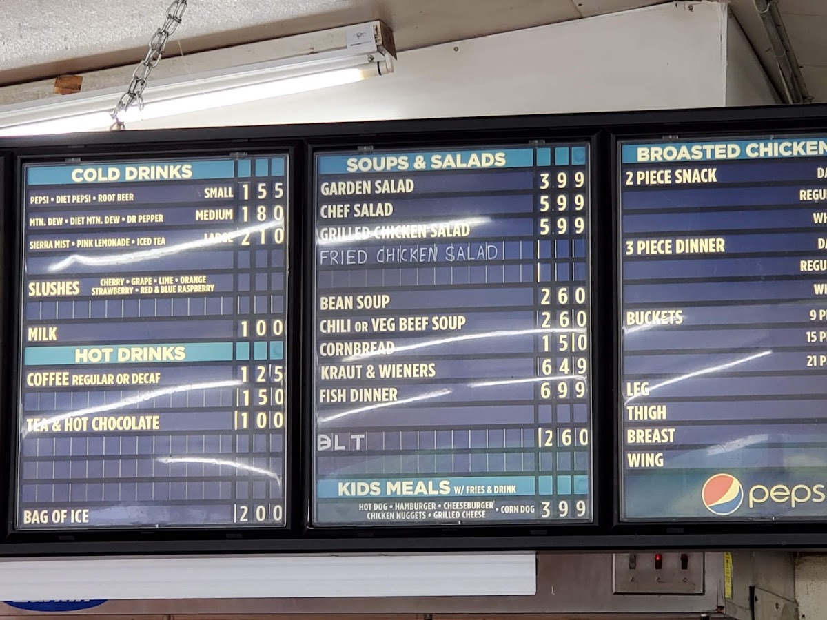 Shake Shoppe menu board