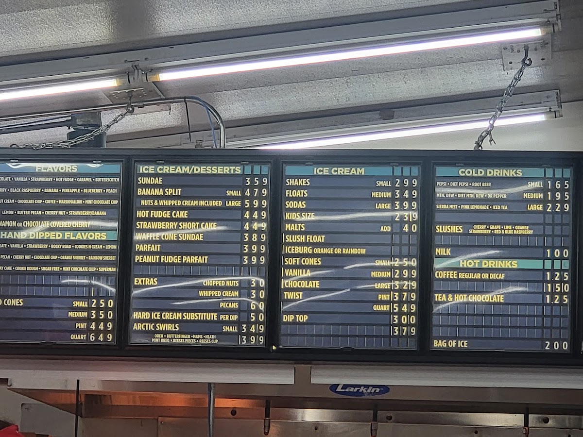 Shake Shoppe menu board