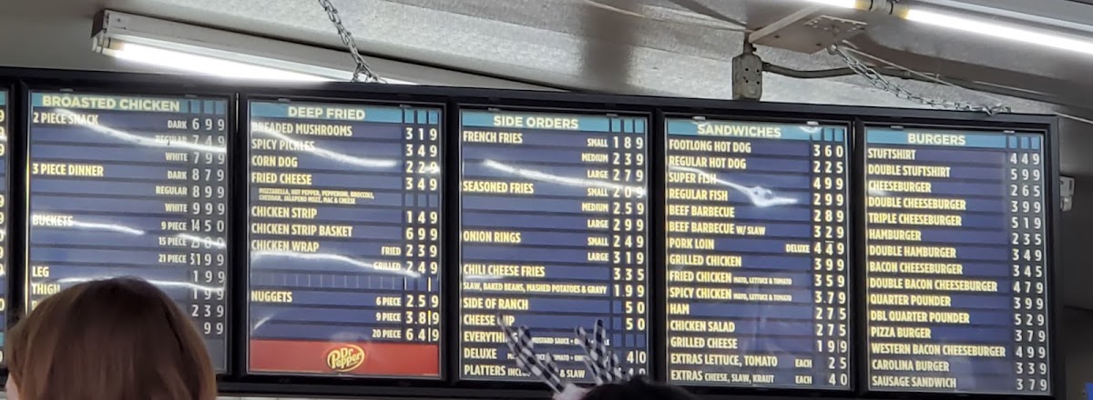 Shake Shoppe menu board