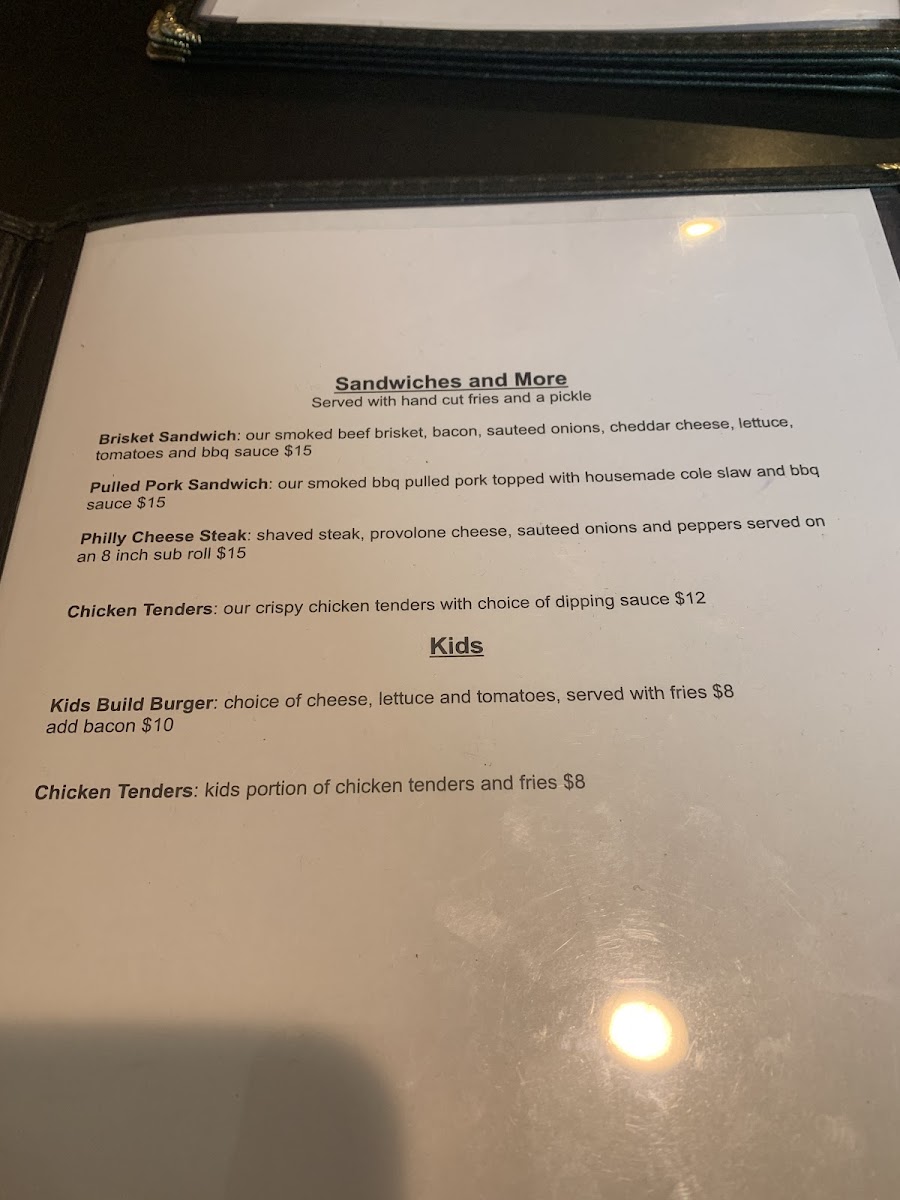 Sarkys Smokehouse menu board