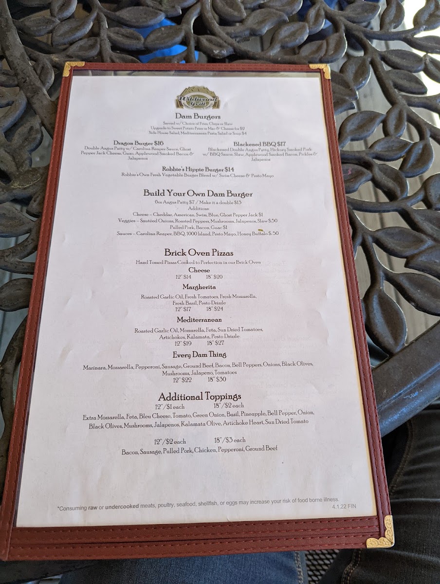 Hazel's Restaurant and Lounge menu board