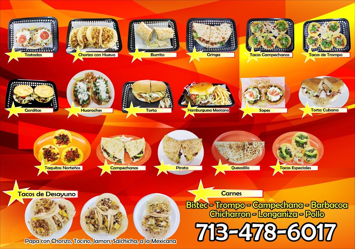La Estrella Del Trompo (Food Truck) menu board