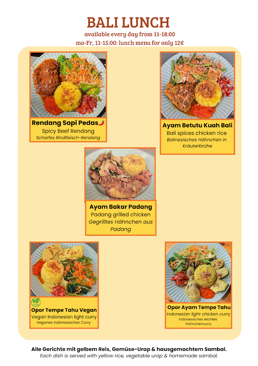 Nua Rasa menu board
