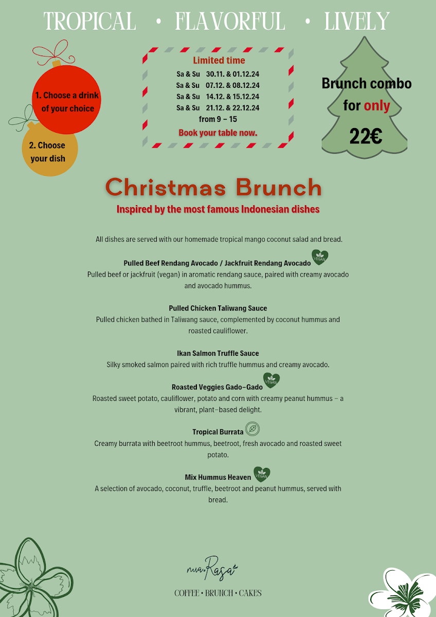 Nua Rasa menu board