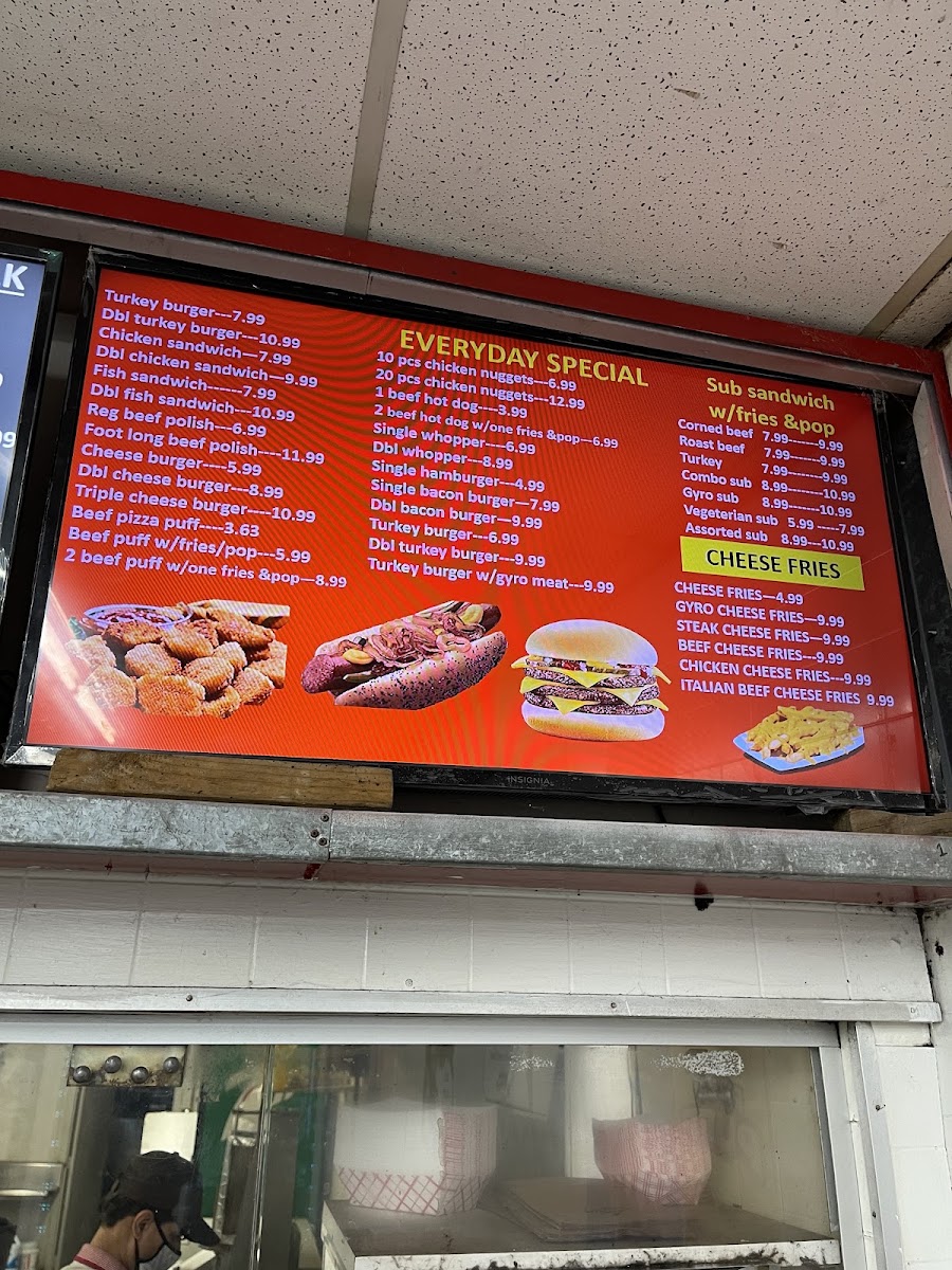 Attock Submarine menu board