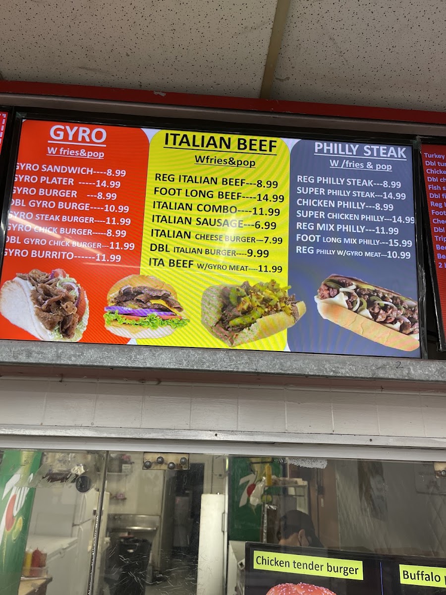 Attock Submarine menu board